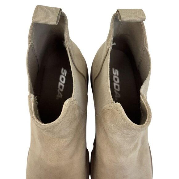 SODA / Pionner / Beig/Sand / Chelsea Boots /  With Chunky Lug Sole & Elastic Gor - Picture 6 of 10